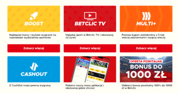 BetClic - aktualne bonusy sportowe